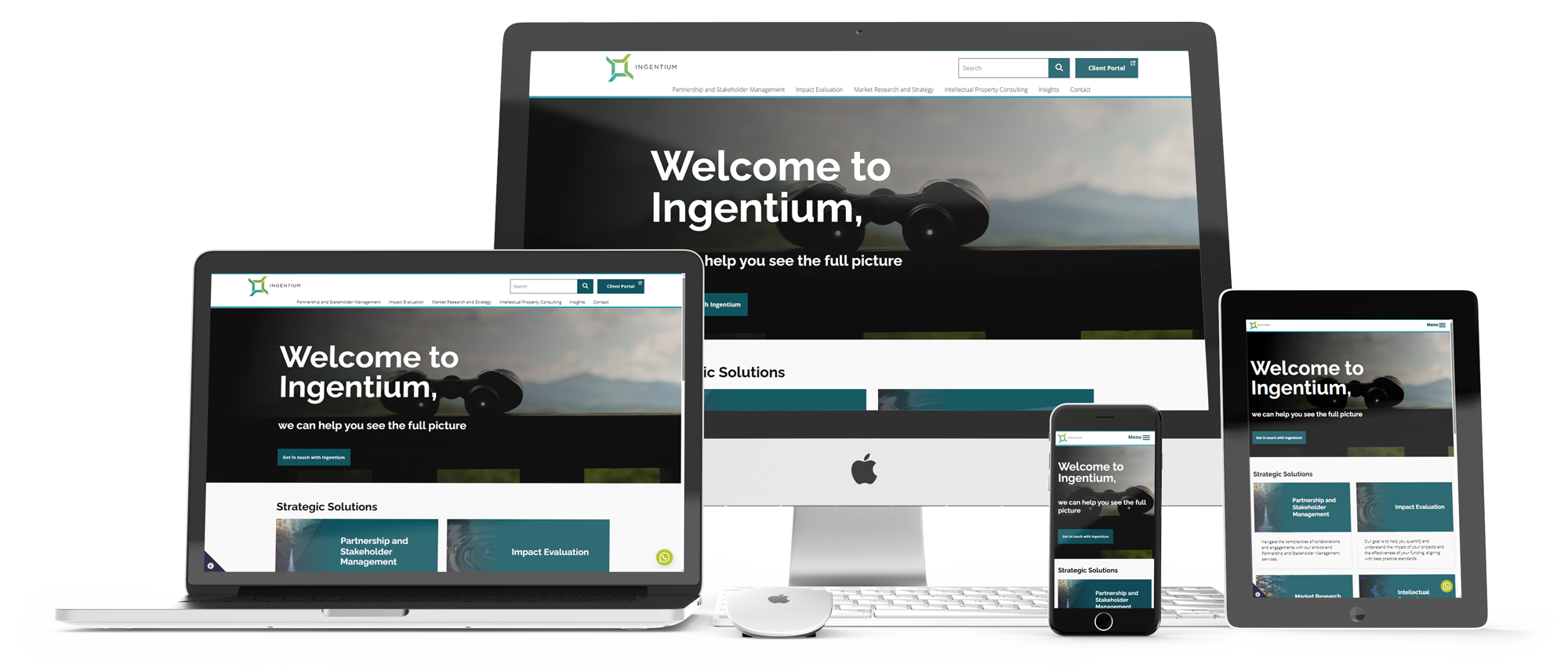 Screen Mockups of the Ingentium website