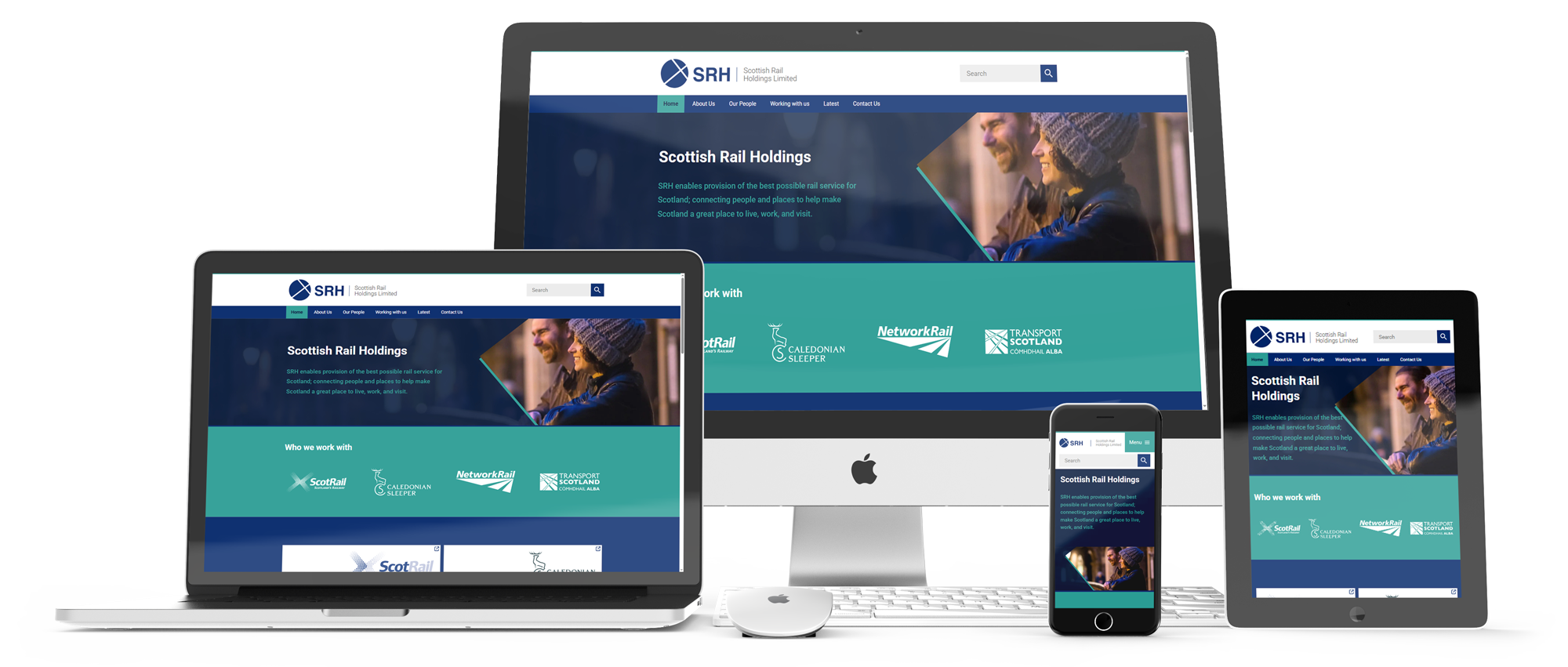 Screen Mockups of the Scottish Rail Holdings website