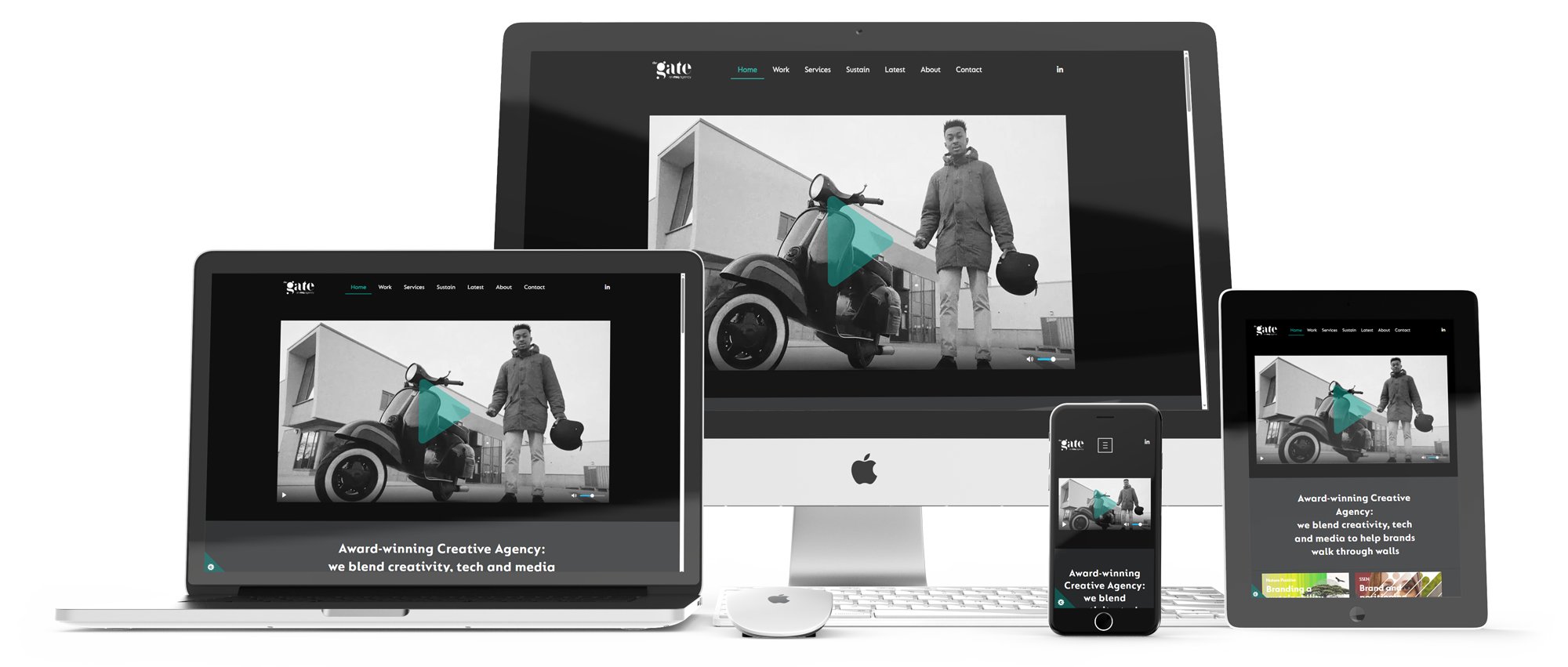 Screen Mockups of the The Gate Edinburgh website